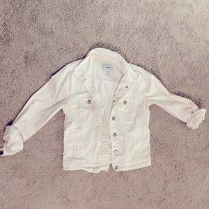 Cute (lightly) distressed white jean jacket